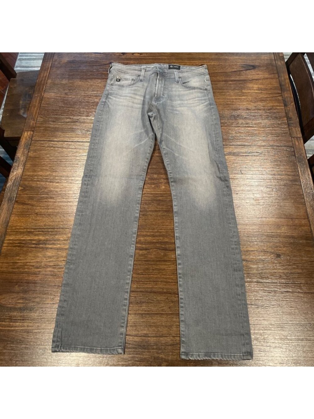 AG Protege Classic Straight Leg Jean Mens 32x34 Prestige Gray Faded Distressed